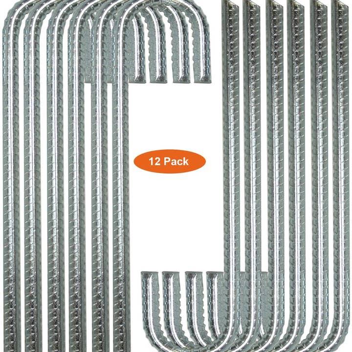 Ancrage de piquet d'armature Ashman de 12 pouces de longueur, idéal pour sécuriser les animaux, les tentes, les auvents, les abris de voiture, les balançoires (lot de 12 piquets Reber) pour la vente par Ashman Online