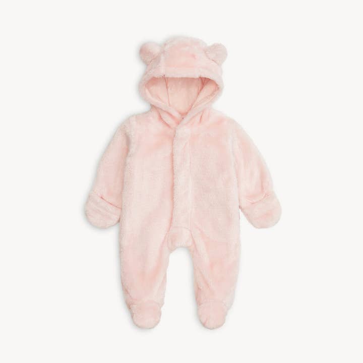 Tutina Orsetto in Minky Rosa Fioritura per la vendita all'ingrosso da parte di Magnetic Me