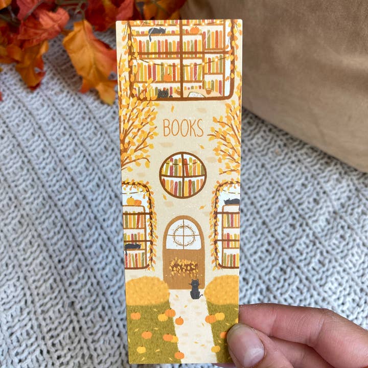 Tales and Pages Shop - Wholesale Bookmark - Fall Bookstore Bookmark with Cats2