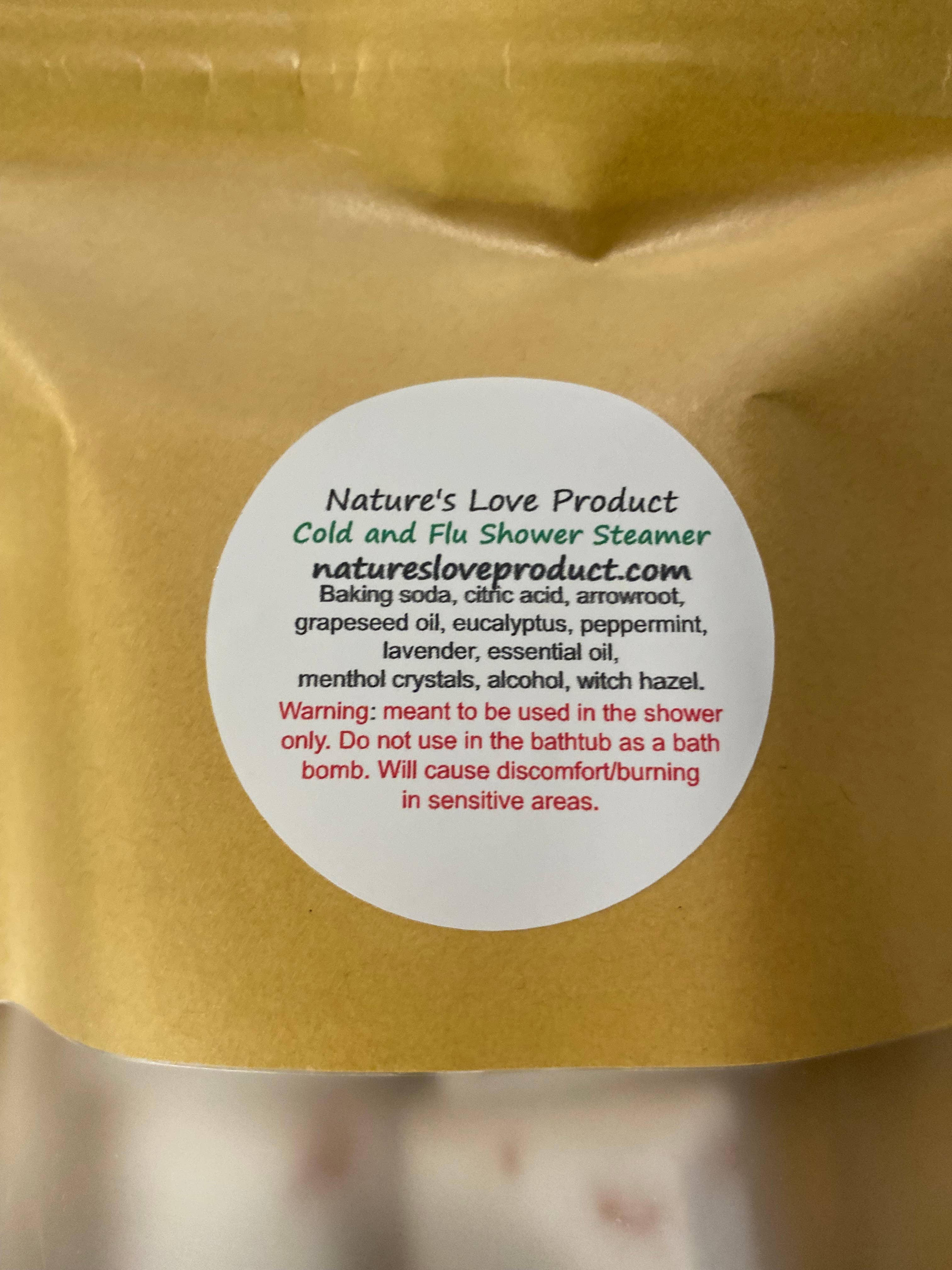 Nature's Love Product - Wholesale Shower Steamer/Bomb - Cold and Flu Shower Steamer - set of 8 1