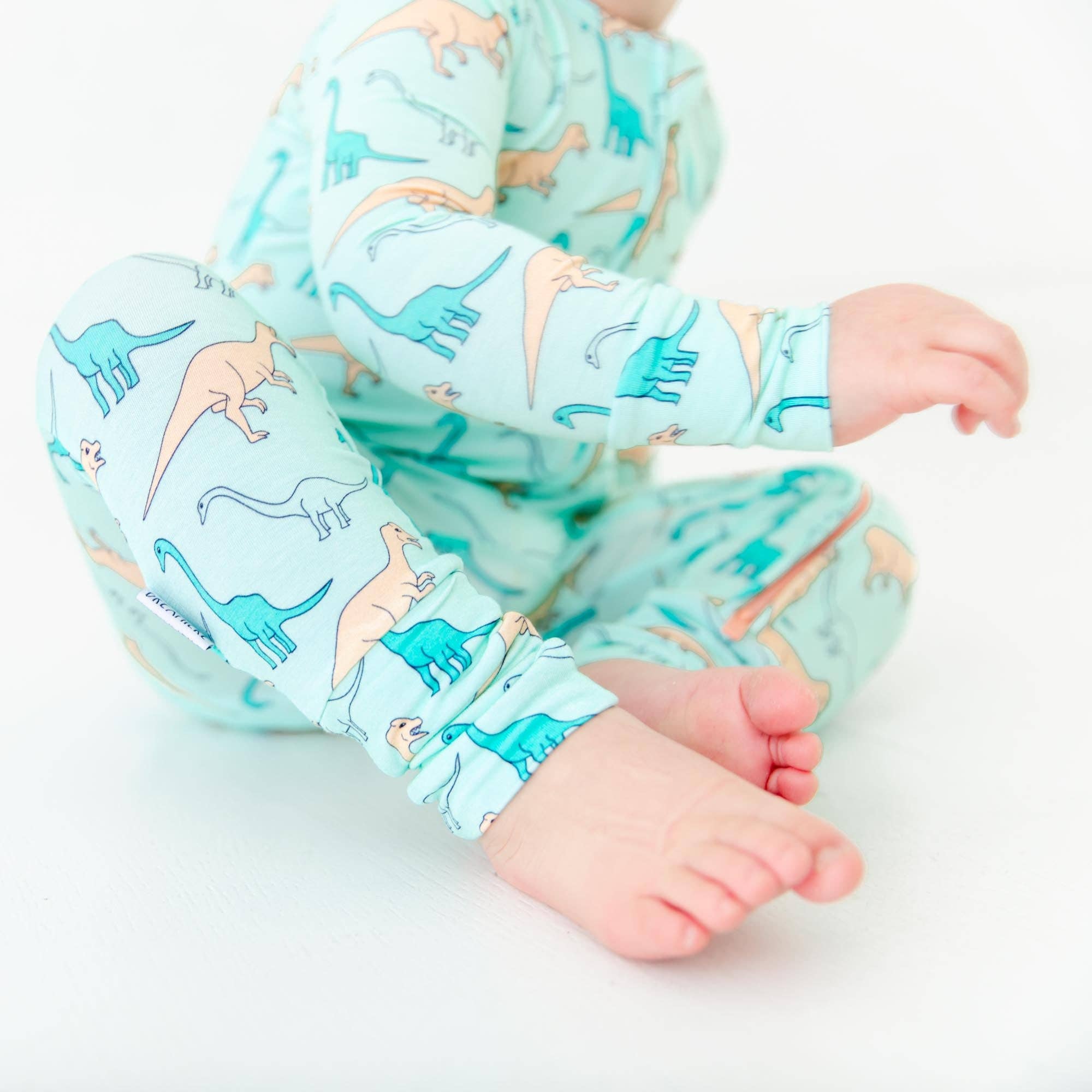 Dreamiere – wholesale Sleepsuit – Baby – Land Before Bedtime Dinosaur Baby Bamboo Pajamas Convertible Footie - Jurassic Jungle4