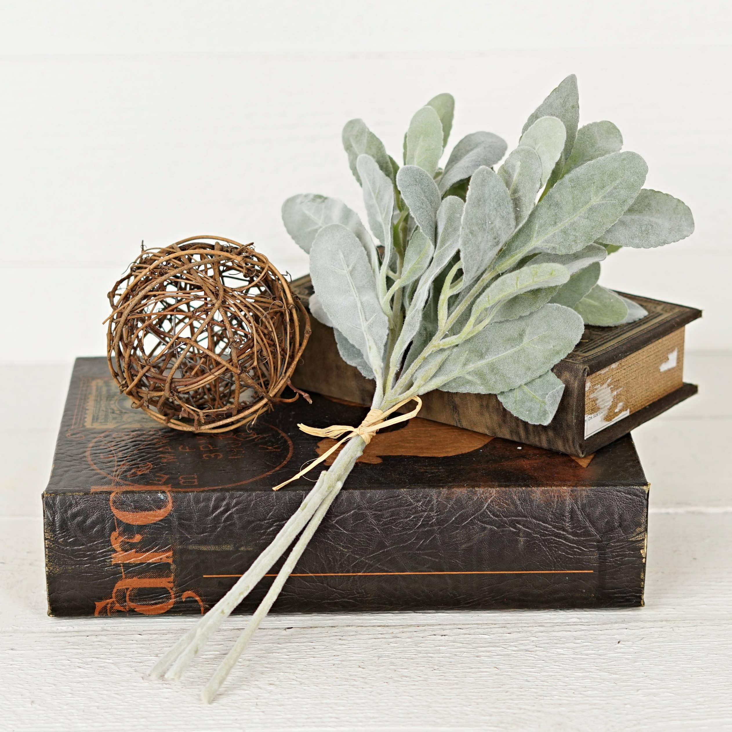 Two Ten Original LLC - Wholesale Artificial Plant - 14in Flocked Lamb Ear Leaves Bush-3