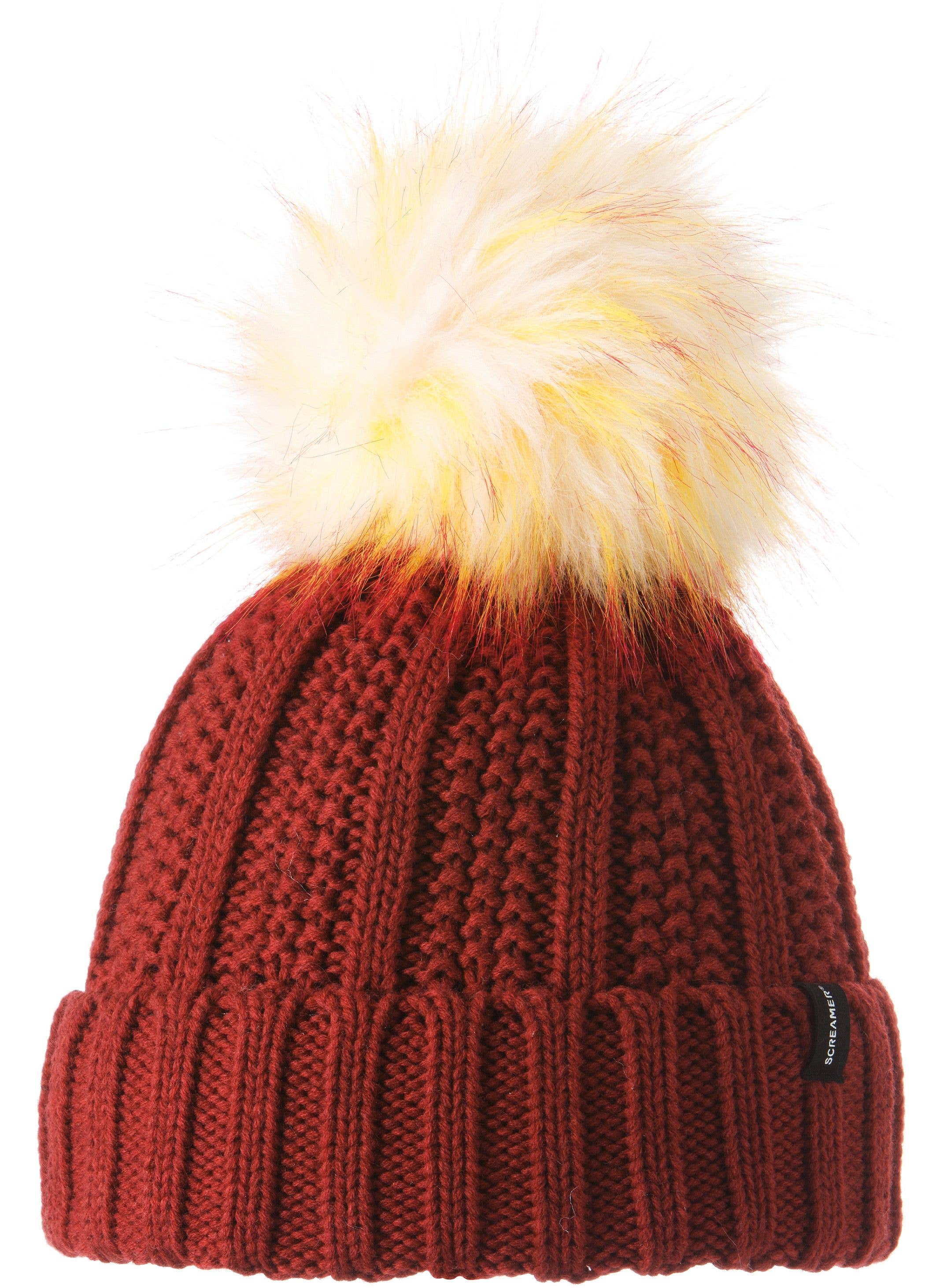 Screamer - Vente Bonnet – femme - Bonnet en maille torsadée à revers pour femme Jennifer1