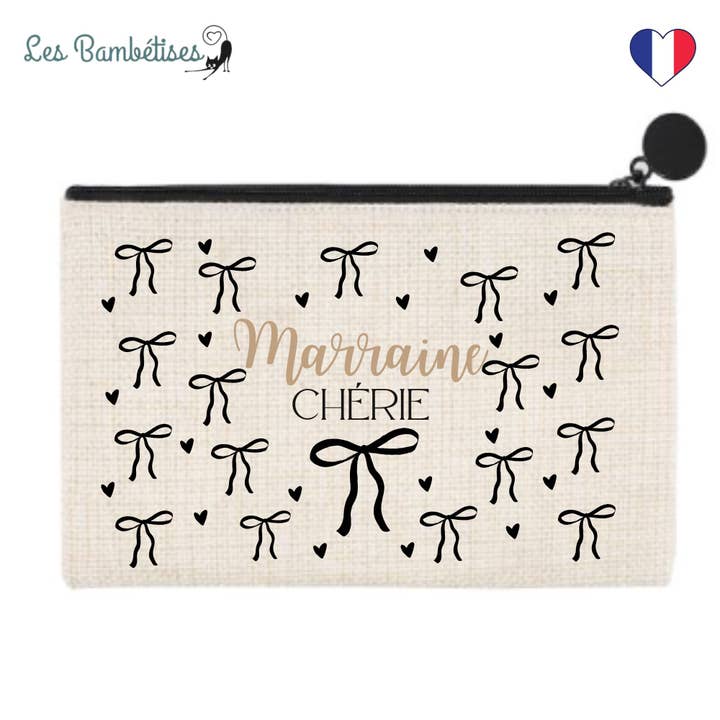 Schwarze Schleife Patentante Tasche für den Großhandel von les bambetises