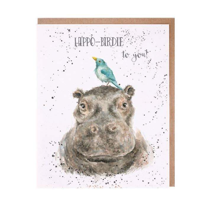 Wrendale Designs - Wholesale Everyday Greeting Card - Hippo Birdie0