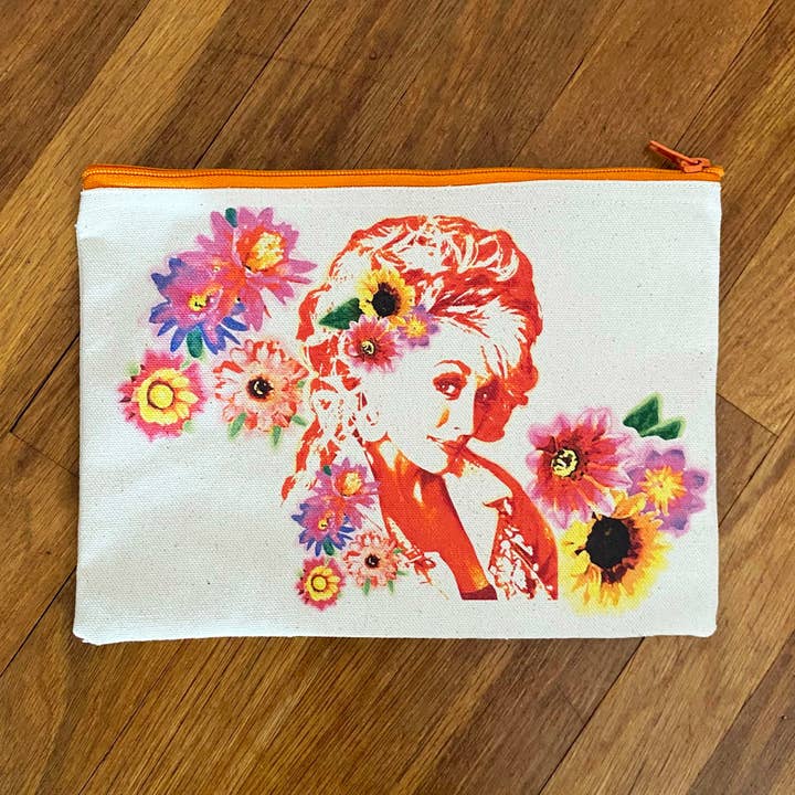 Pochette zippée Dolly en coton pour la vente par katzpajamas