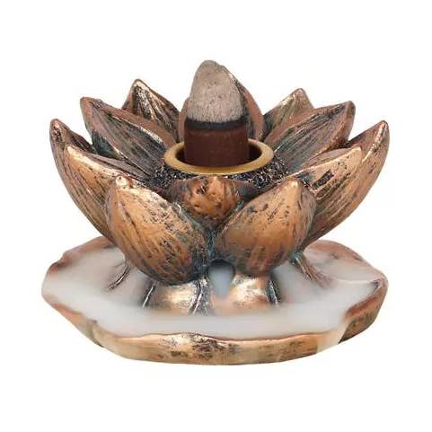 Green Tree - Wholesale Incense Holder - Bronze Lotus Backflow Incense Burner0