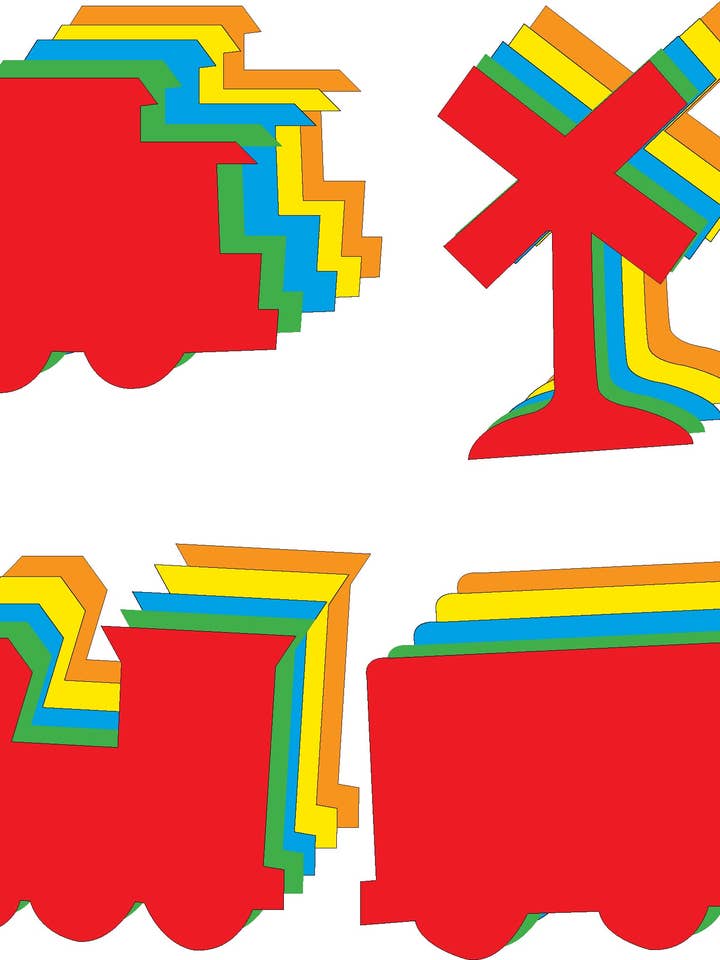 Large Cut-Out Set - Assorted Color Train for wholesale by Creative Shapes Etc.