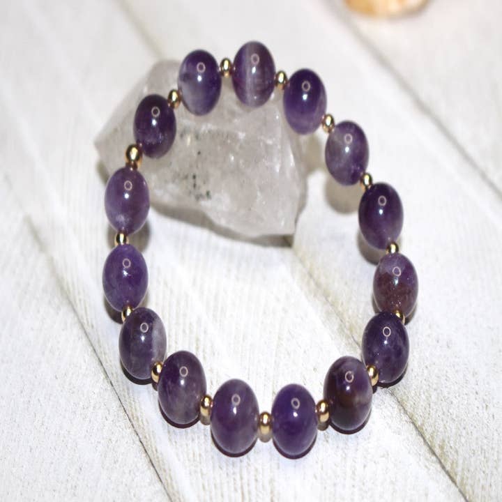 Bracelet en améthyste pour la vente par The Risen Lotus LLC