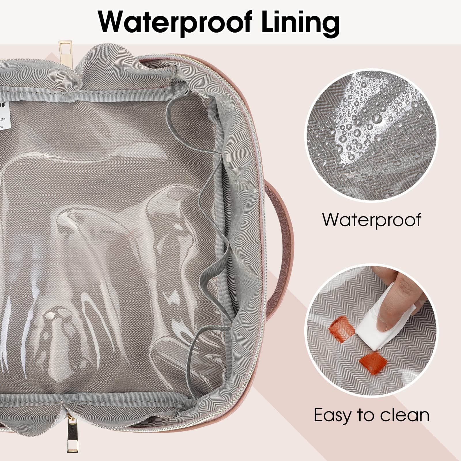 wandf - Venta al por mayor Bolsa para maquillaje - Bolsa de maquillaje de cuero vegano plana abierta, bolsa cosmética con cremallera27