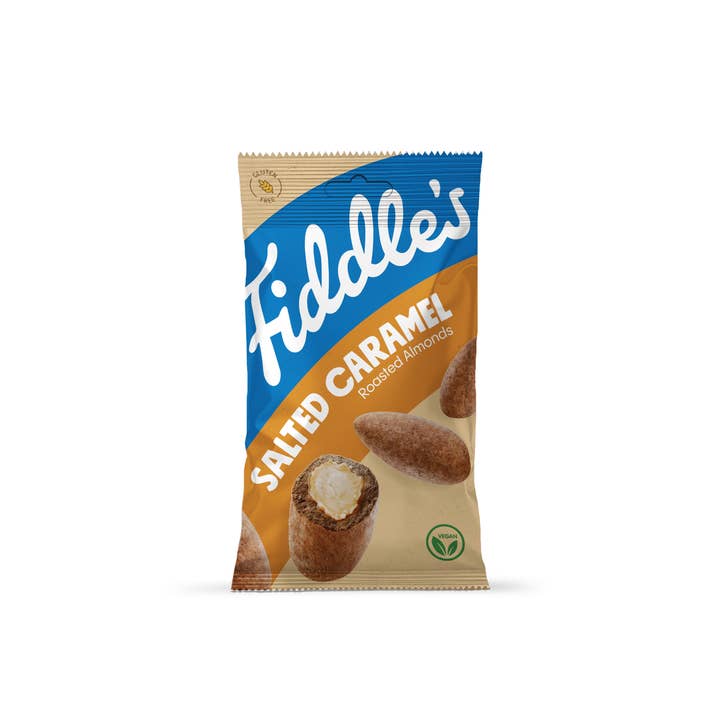 Ristede Mandler - Saltet Karamel 50 G for wholesale by Fiddle's Snacks