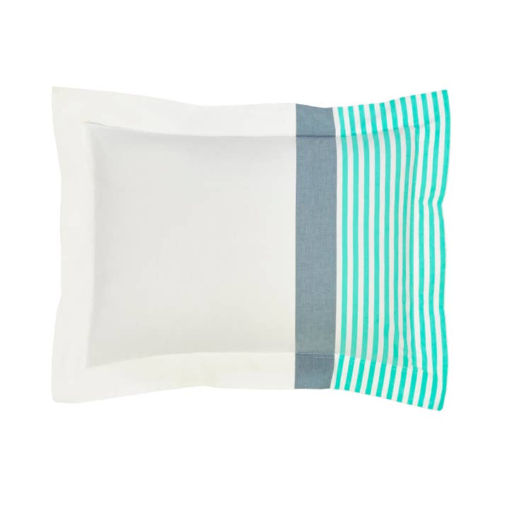 Stripe Duvet Cover Sham - King - 20"X36"- Indigo & Turquoise for wholesale by Orchids Lux Home