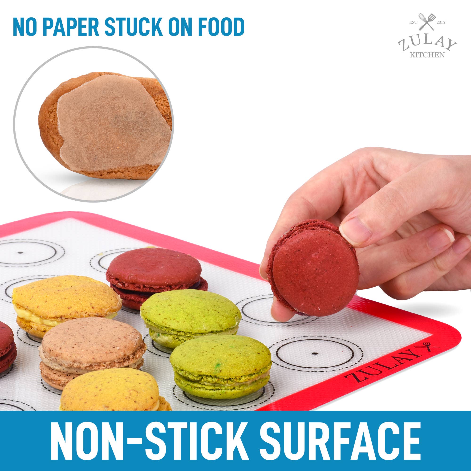 Zulay Kitchen - Wholesale Baking Sheet/Mat - Macaron Silicone Baking Mats With Pre-printed - Set of 412
