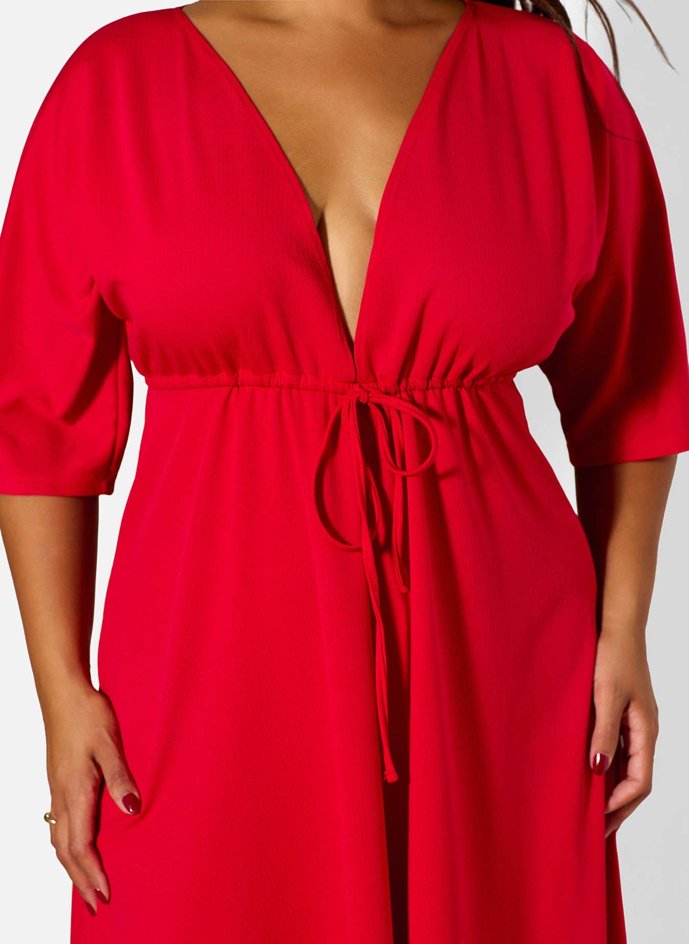 Red Silvia Kimino Sleeve Maxi Dress for wholesale on Faire3