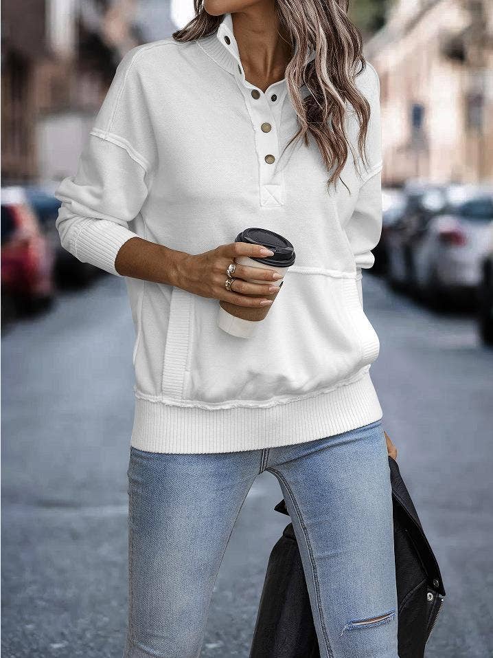 eLook - Wholesale Sweatshirt - Women's - SZ1-SW9112 Exposed Seam Henley Snap Sweatshirt21