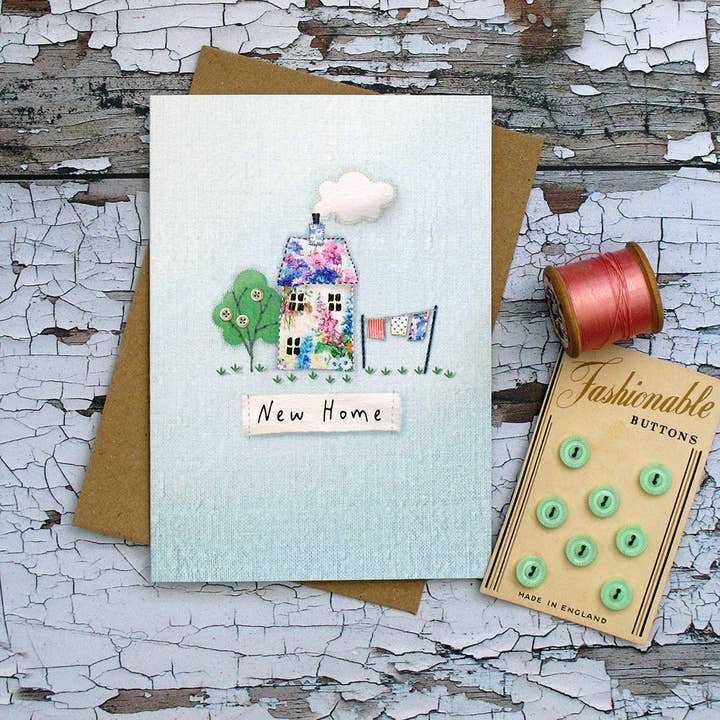 New Home Slow Stitched Card for wholesale by Made In Pixieland