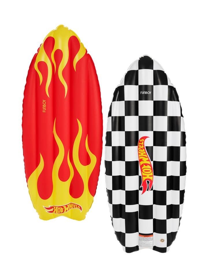 FUNBOY x Hot Wheels Checkered Flame Surfboard (Reversible) Float for wholesale by FUNBOY