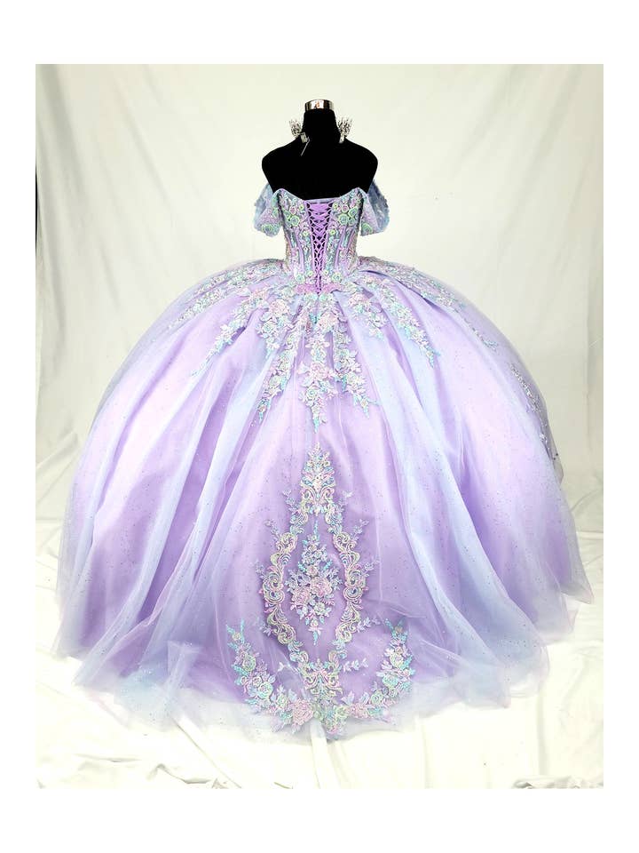 Lilla Skulderfri Quinceanera Kjole Med Blomster CHF3115 for engroshandel på Faire4