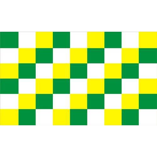 Ternet Grøn/Hvid/Gul 5'x3' for engroshandel hos Worldwide Flags Ltd