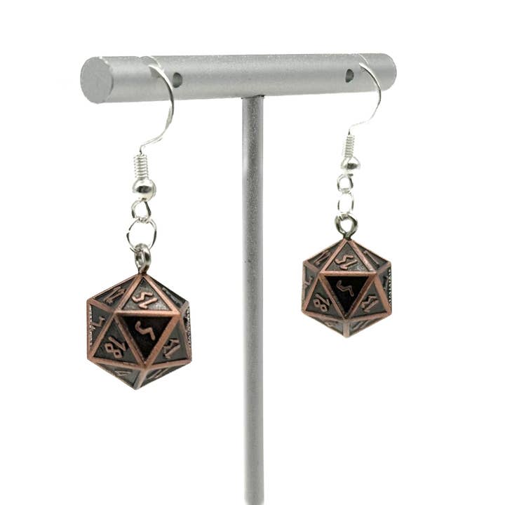 Rust Monster - Ioun Stone D20 Dice Earrings by Norse Foundry for wholesale by Norse Foundry