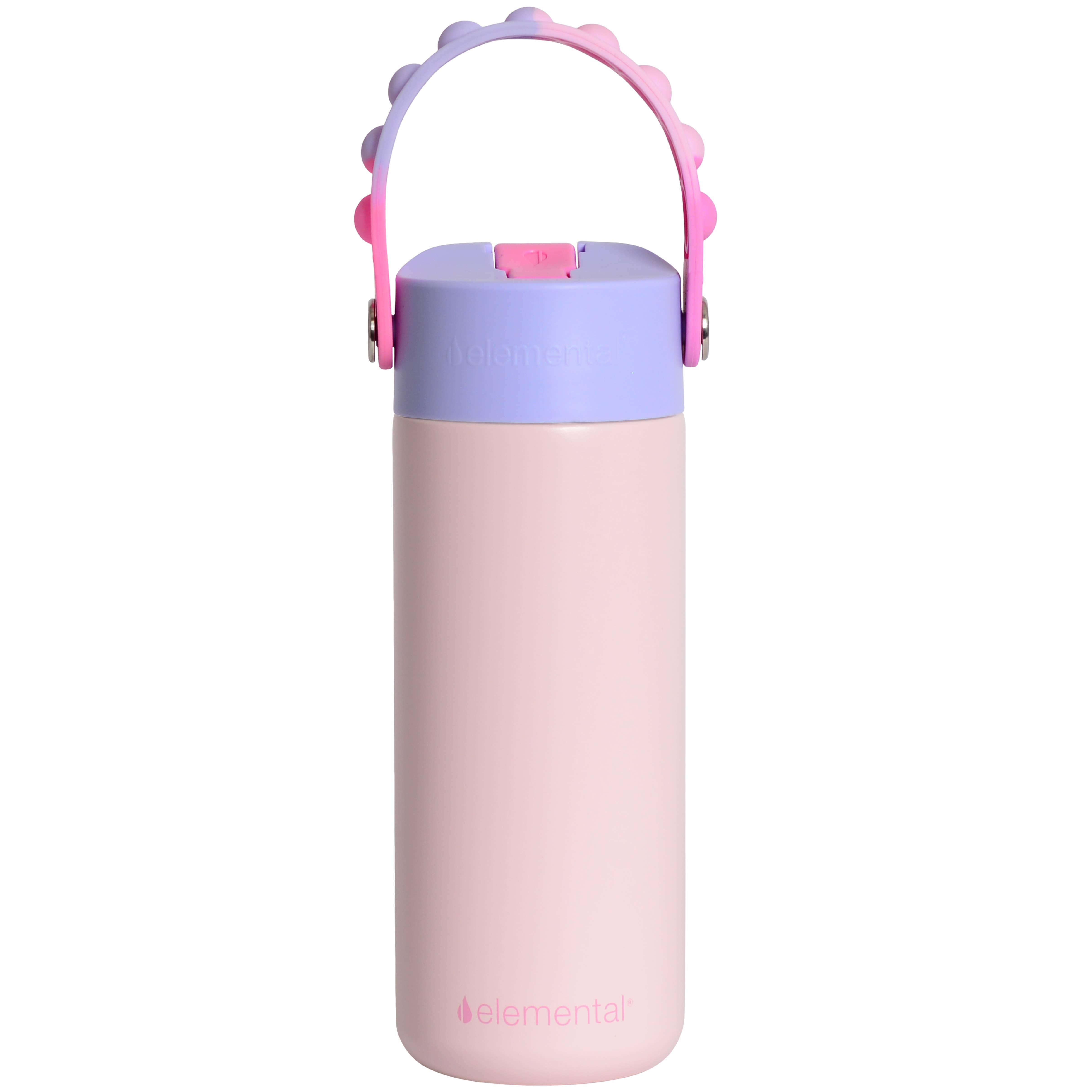 Elemental - Wholesale Water Bottle - Core Insulated Pop Fidget Handle Bottle 18oz - Blush Pink Tie Dye3