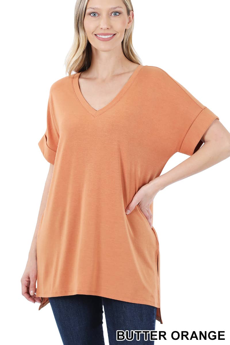 42POPS - Wholesale Tunic - Women's - `.Short Sleeve Side Slit Hi Low Hem20