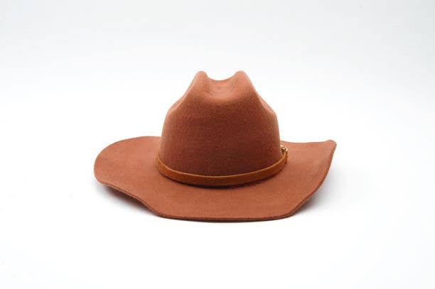 Lucca Couture – Fedora - Mulher por atacado – Chapéu de bovineiro de lã ocidental com fecho de fivela em ouro ocidental1