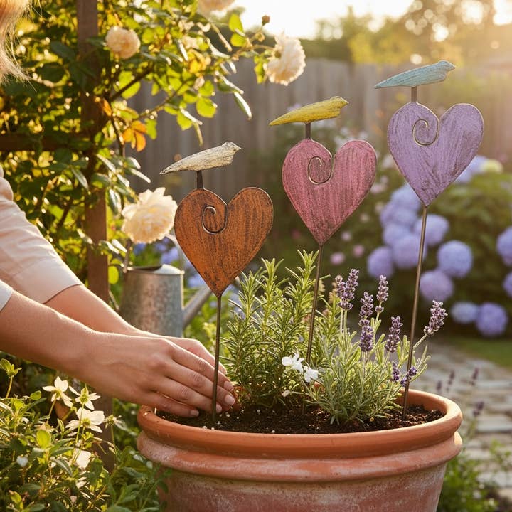 Herzgarten Vogelstab Pflanzenstab Zimmerpflanzen recycelt für den Großhandel von Iron Jewel