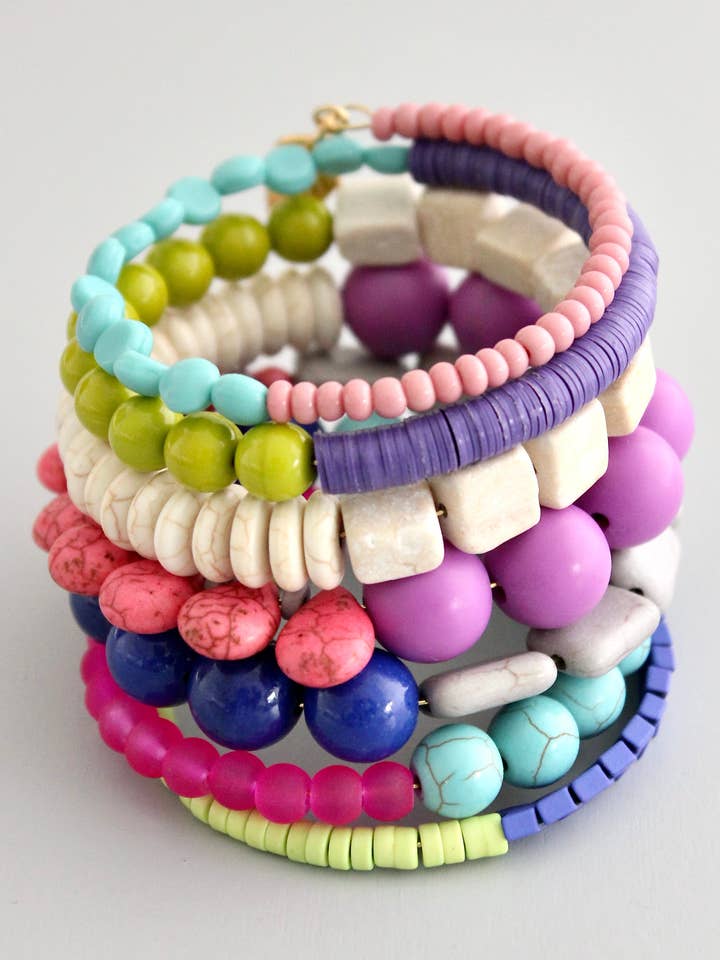 Bracelet portefeuille multicolore GNDB03 pour la vente par David Aubrey Jewelry