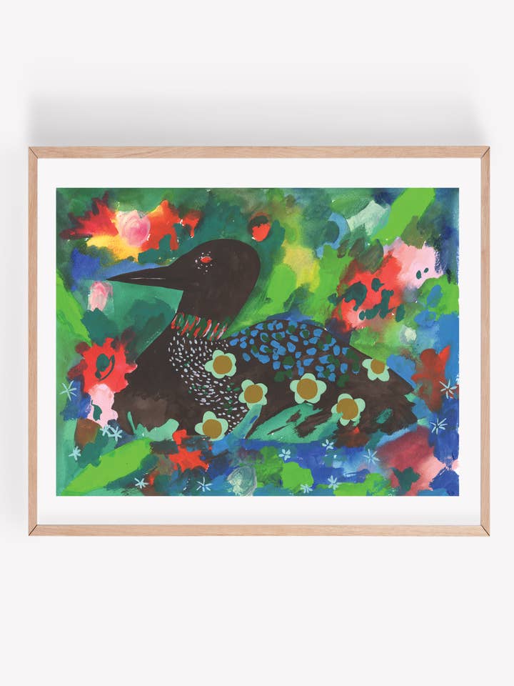 Impression d'art de huard en aquarelle psychédélique (tailles plus grandes disponibles) pour la vente par Persika Design Co.