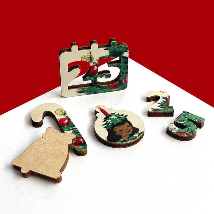 Trove - Wholesale Puzzle - Adult - Wooden Puzzle: Christmas Fairies in Pouch4