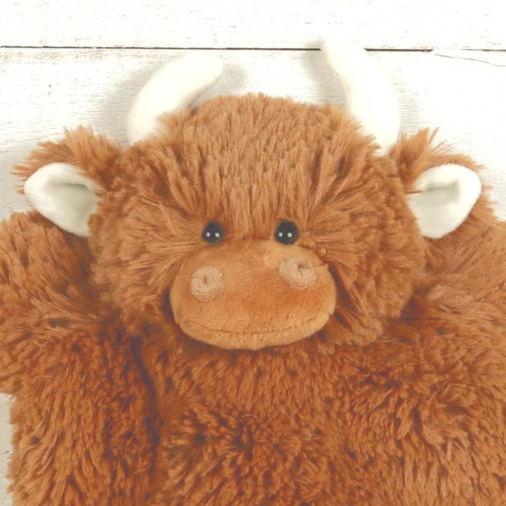 Jomanda Soft Toys & Accessories - Wholesale Hot/Cold Compress - Highland Cow Hot Water Bottle Cover Brown Premium Soft Plush2