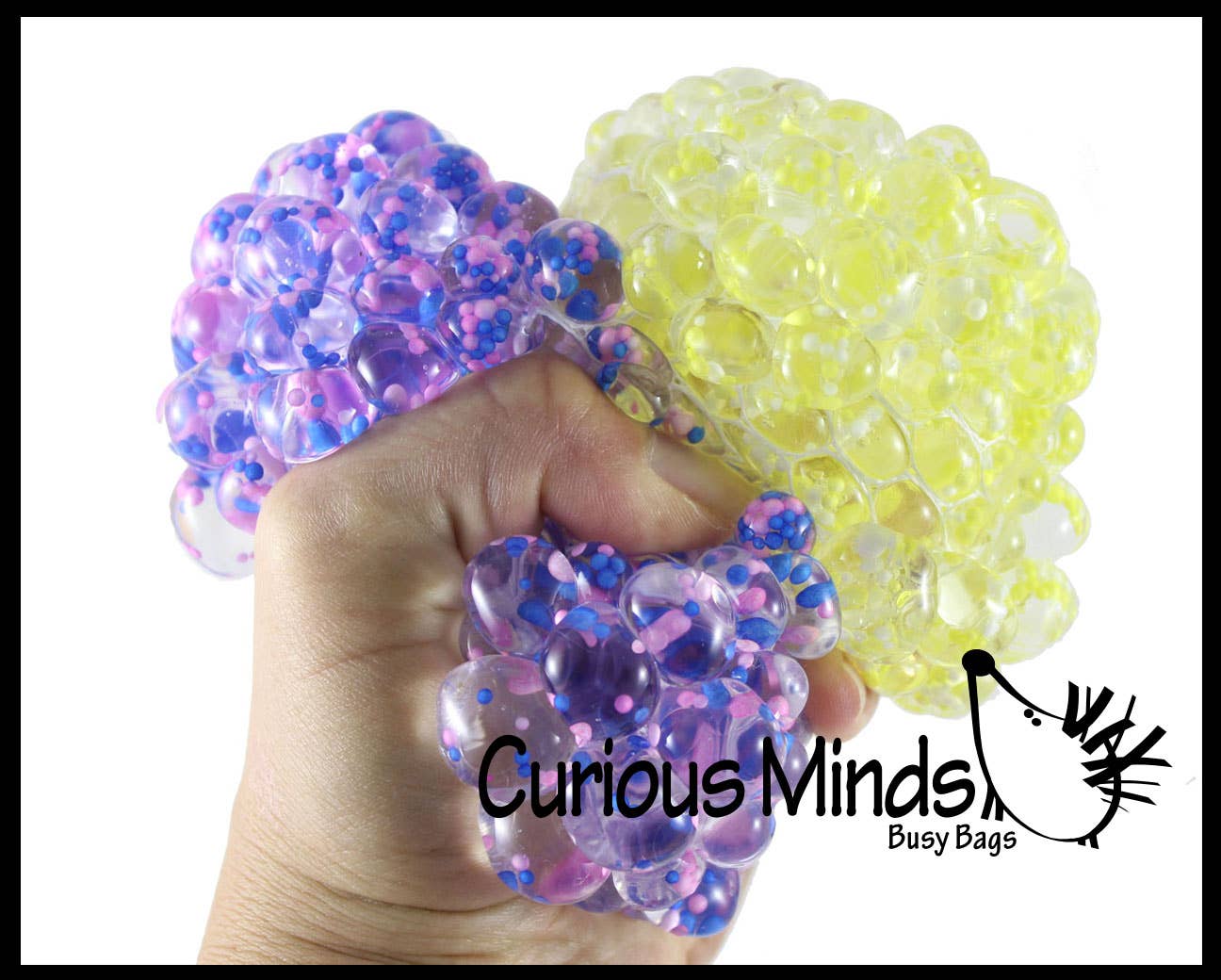 Curious Minds Toys – Engroshandel Fidget - Børn – 1 Konfetti Gel Fyldt Mesh Net Blob Ball - Squishy Fidget8