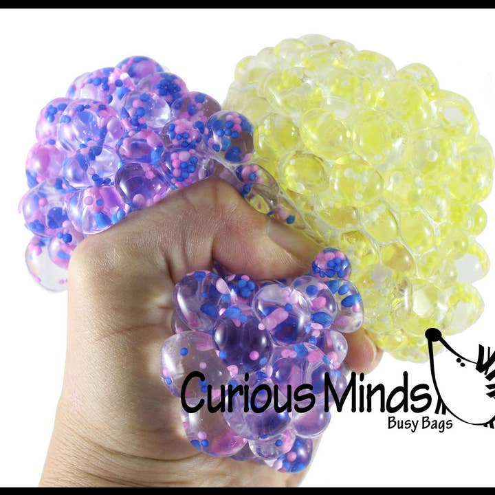 Curious Minds Toys – Engroshandel Fidget - Børn – 1 Konfetti Gel Fyldt Mesh Net Blob Ball - Squishy Fidget8