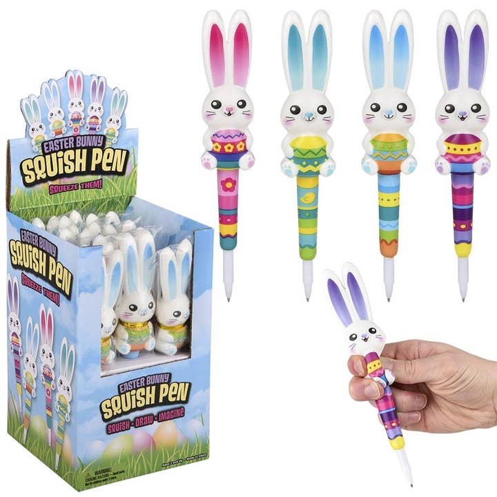 Easter Bunny Squish Pen 7" LLB Squishy Toys for wholesale by La Luna Bella - Toys