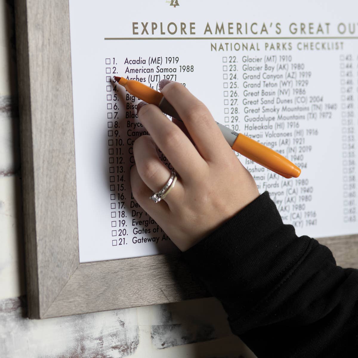 An Adventure Awaits, LLC - Wholesale Map - 16x20 Framed National Parks Push Pin Map2