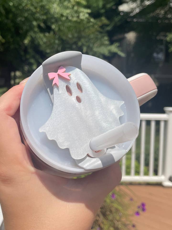 Ghostie Bow 30 and 40 Ounce Stanley Topper for wholesale by DesignedbyKendal