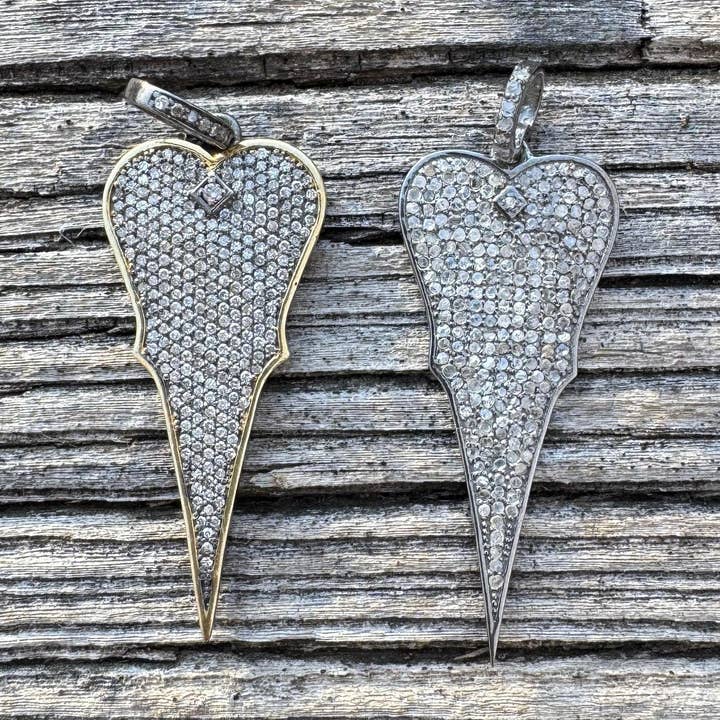 Diamanten Hart Dolk Hanger voor wholesale door ILISSA MICHELE JEWELRY