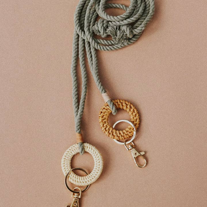DayCrafter - Wholesale Lanyard - Women's - Rattan Keychain Lanyards - Macrame Lanyard - Boho Lanyard