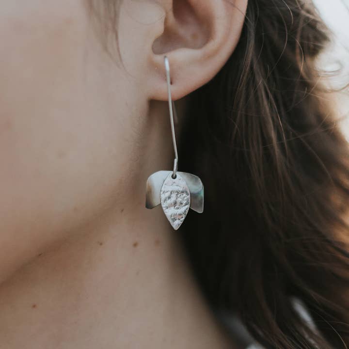 Matr Boomie Fair Trade - Wholesale Dangle Earrings - Chandra Tulip Dangle Earrings - Mother of Pearl1