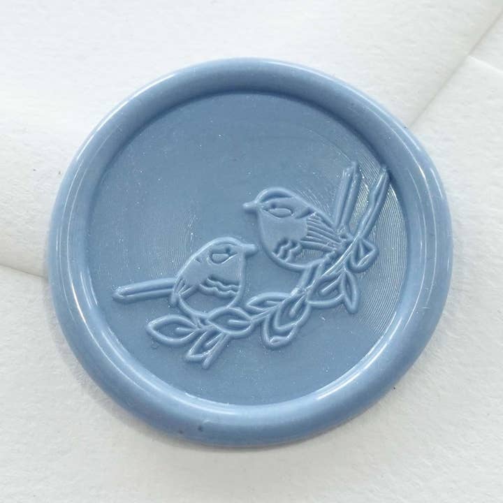 Fairy Wrens Bird wax seal stamp, wax seal kit or stamp head for wholesale by Fiona Ariva
