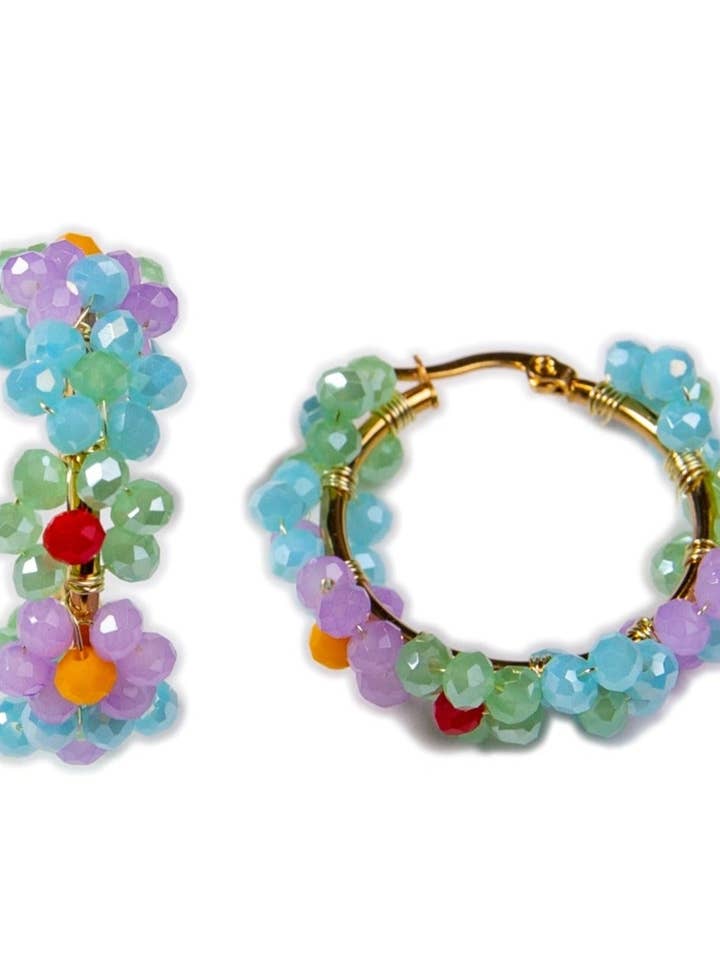 Brincos curtos de cristais Fiorellini por atacado de CASHFANA