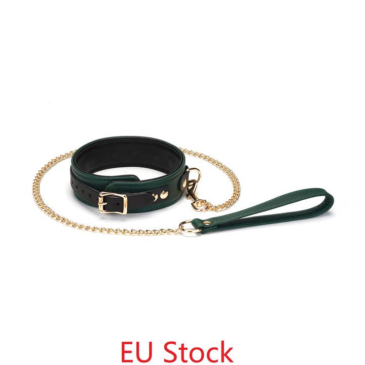 Collar de cuero Mossy Chic con correa para venta al por mayor de Liebe Seele