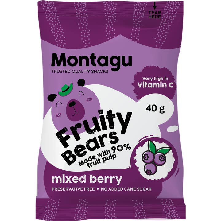 Montagu: Fruity Bears - Mixed Berry, Delicious (10 x 40g) for wholesale by Mahdina