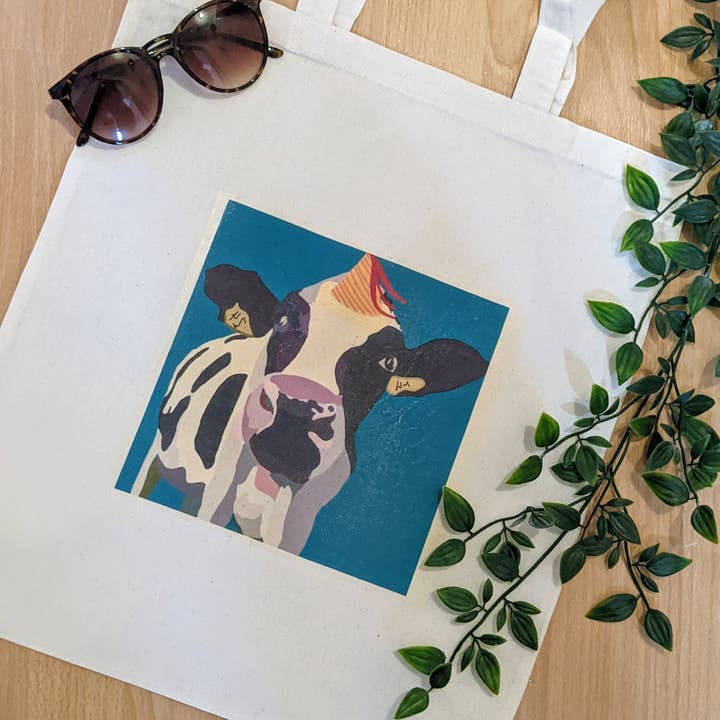 Party cow shopper/ tote bag for wholesale by Sazzlebybell