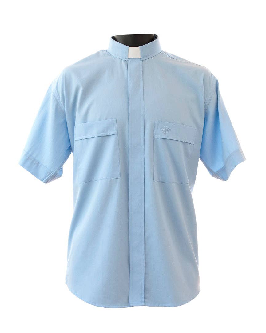 mds - Wholesale Button Down Shirt - Men's - 2400 Sky Blue SS Tab Shirt2
