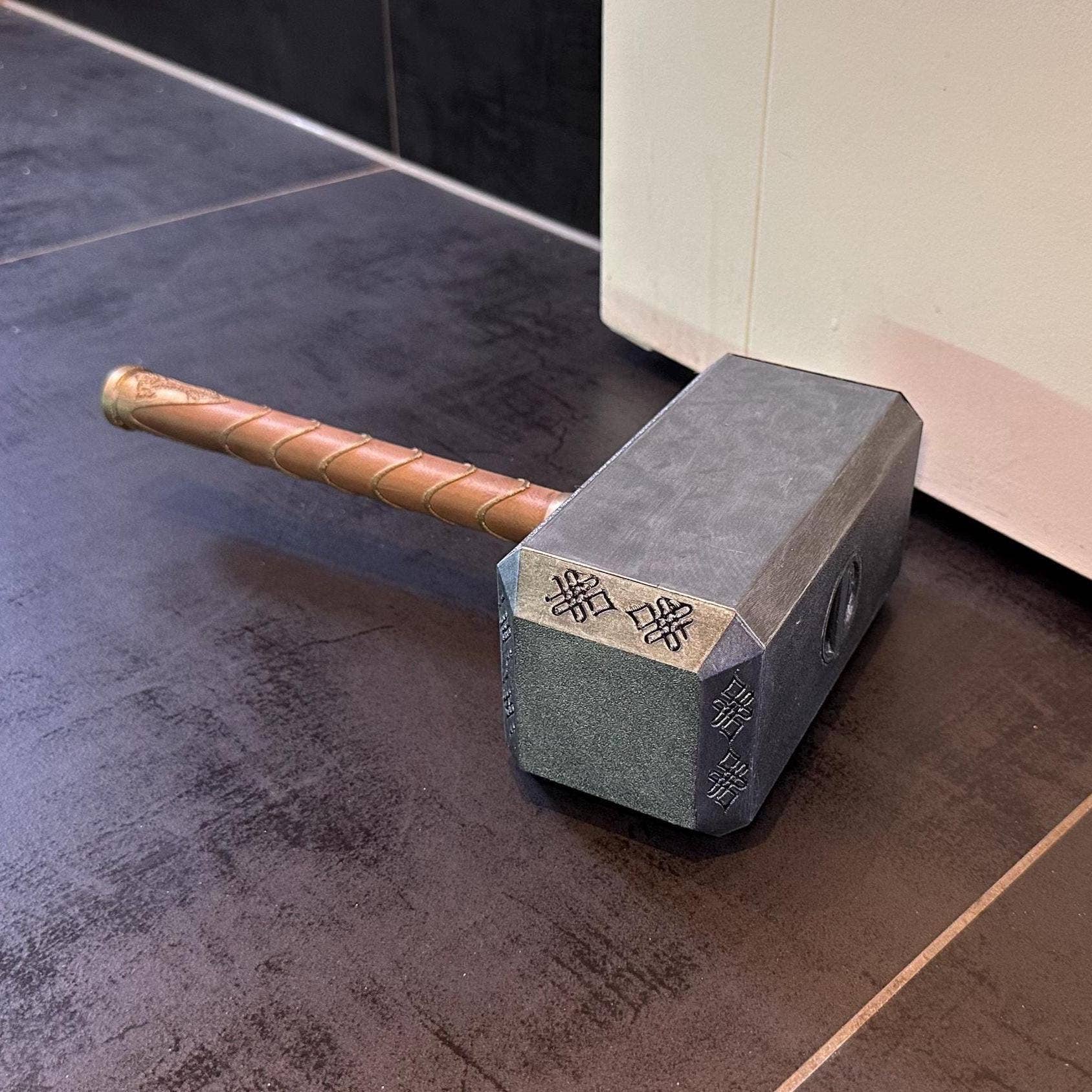 <3 Studio - Wholesale Door Stop - Thor’s Hammer Door Stopper |Fillable Mjølnir Metallic Finish2