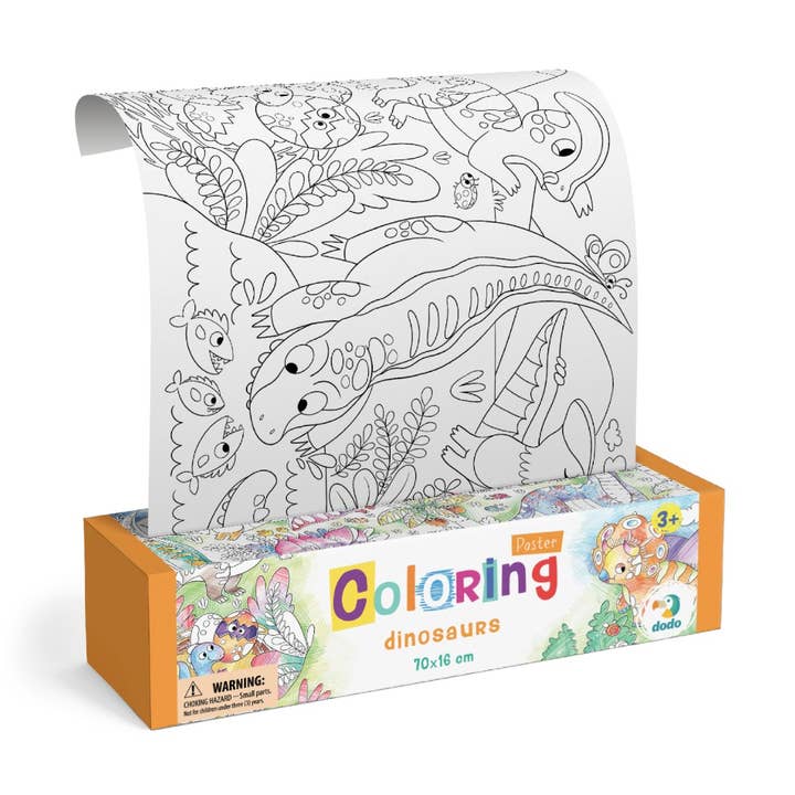 DoDo Brand - Wholesale Coloring & Activity Book - Kids & Baby - Coloring Poster For Toddlers & Kids Dinosaurs