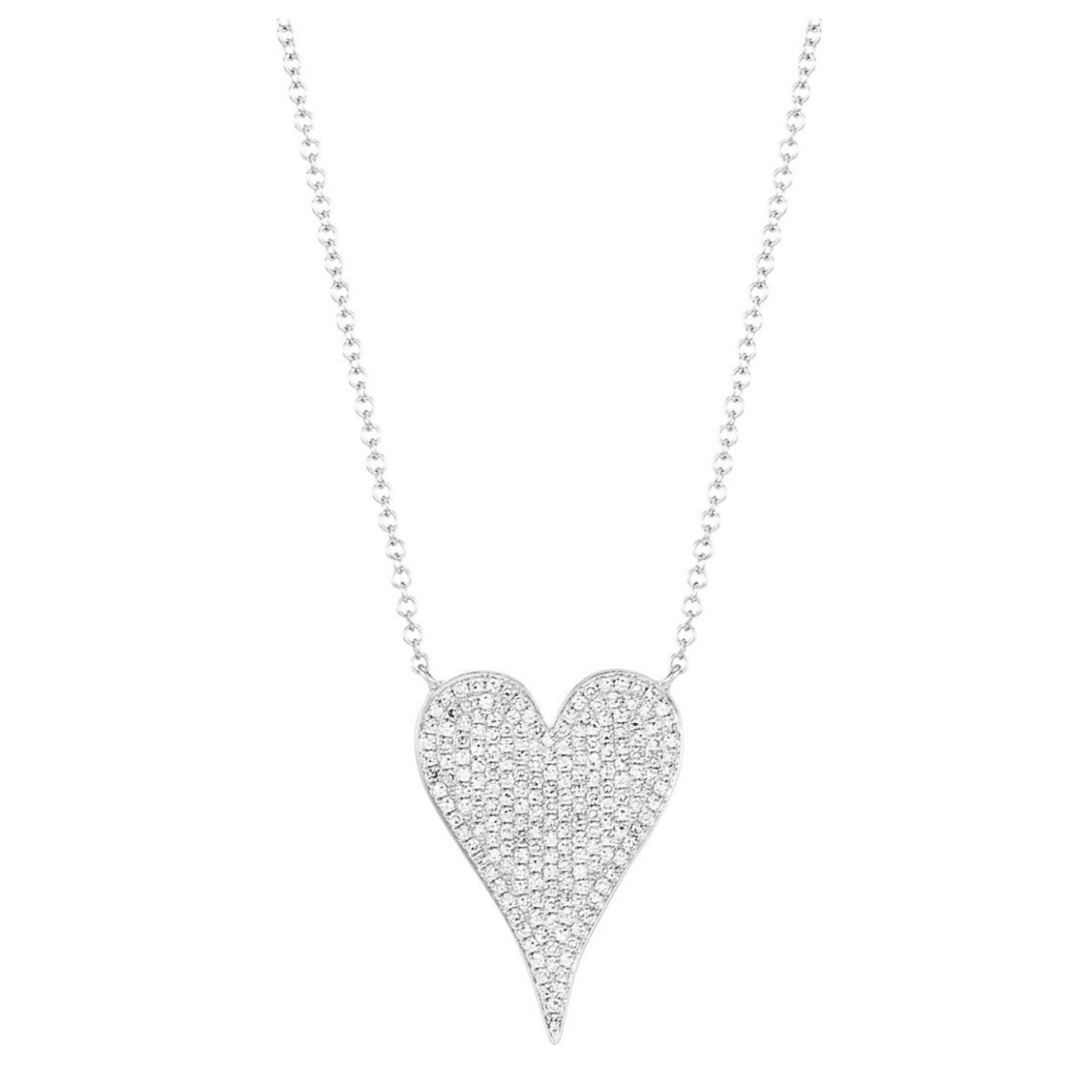 Silver Pave Diamond Heart Necklace for wholesale on Faire1