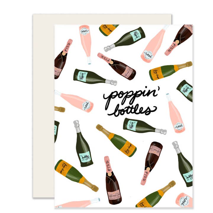 Poppin' Champs | Congratulations Card | Poppin' Champagne for wholesale by Slightly Stationery
